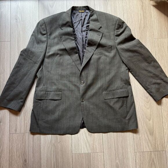Brooks Brothers Blazer Sport Coat Jacket Men XL/2xl Gray Wool Plaid No Size Tag - Picture 2 of 16